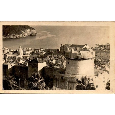 Carte postale Dubrovnik vue générale panorama ville fortifiée Adriatique RVJ FOTO Zagreb