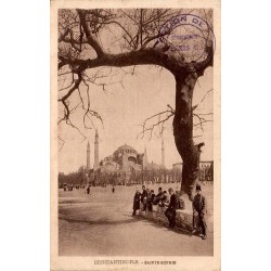 Carte postale ancienne Constantinople Sainte Sophie circulée 1912 Imprimeries Réunies de Nancy