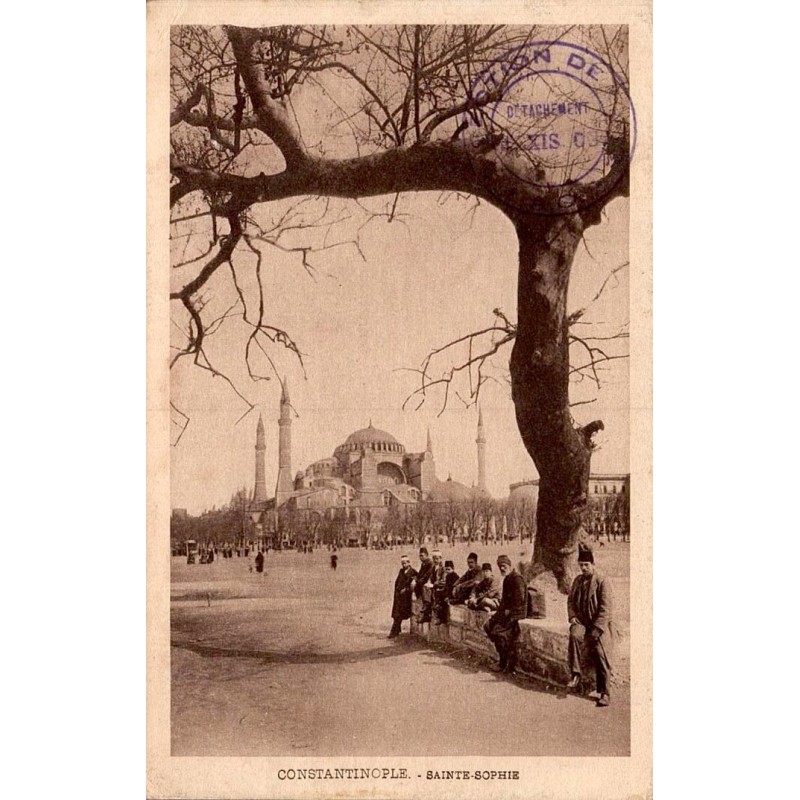 Carte postale ancienne Constantinople Sainte Sophie circulée 1912 Imprimeries Réunies de Nancy