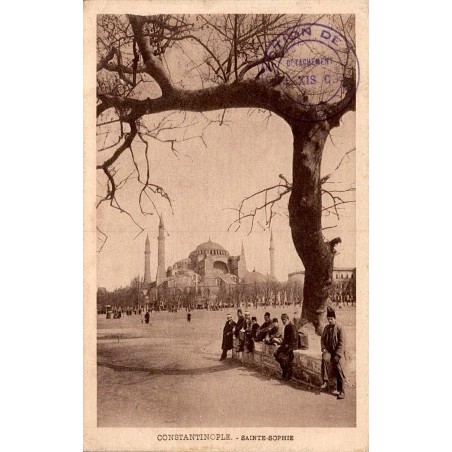 Carte postale ancienne Constantinople Sainte Sophie circulée 1912 Imprimeries Réunies de Nancy