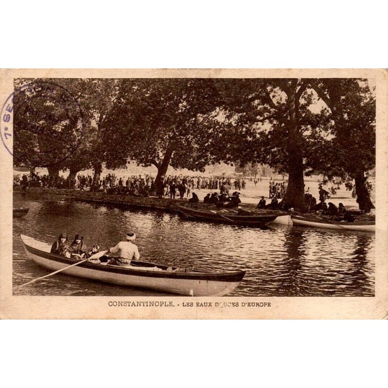 Texte ALT pour l’image
Carte postale ancienne Constantinople Les Eaux Douces d’Europe Kağıthane circulée