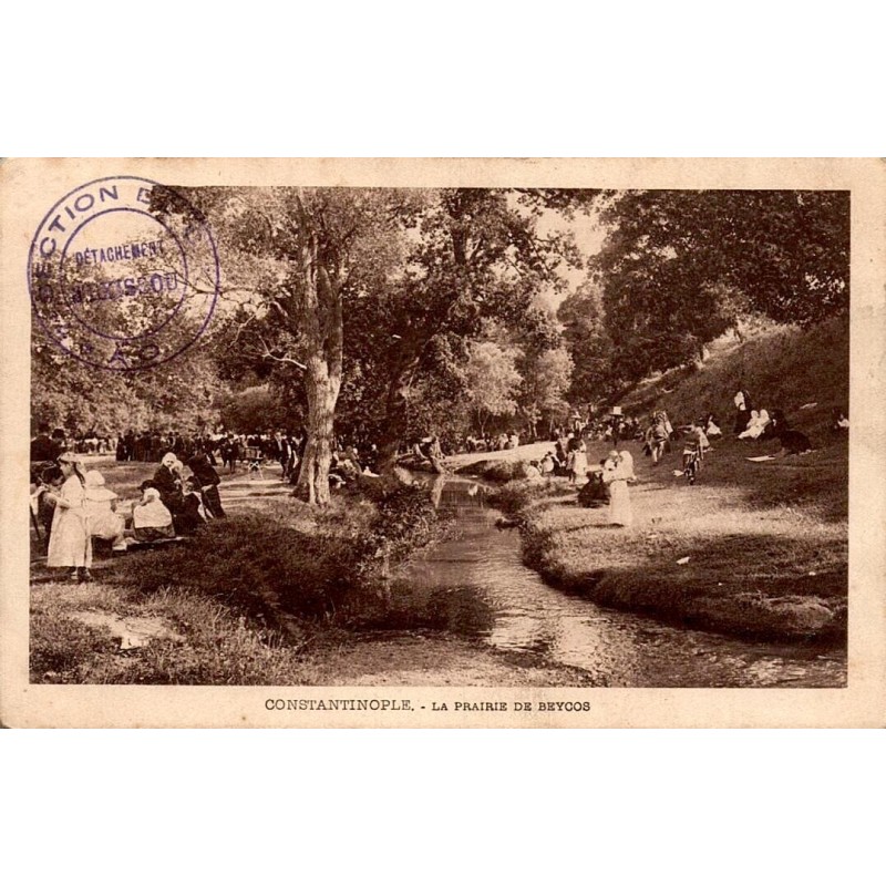 Carte postale ancienne Constantinople La Prairie de Beycos Beykoz Bosphore