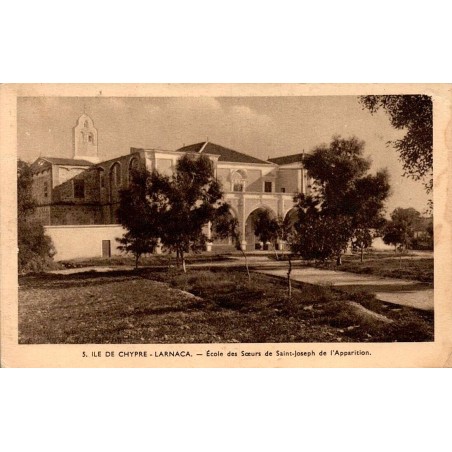 Carte postale ancienne Larnaca École des Sœurs de Saint Joseph de l’Apparition circulée 1929