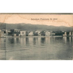 Carte postale ancienne Salonique panorama du quai circulée 1916 Benroubi Pesseh