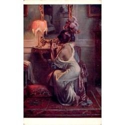 Carte postale ancienne D Enjolras Entre Deux Miroirs illustration Art Nouveau