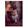 Carte postale ancienne D Enjolras Entre Deux Miroirs illustration Art Nouveau