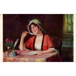 Carte postale ancienne E Deully Dois Je Le Dire illustration romantique TAPINA Paris