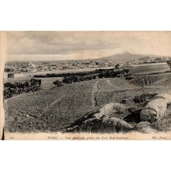 Tunis vue générale prise du fort Bab Saadoun carte postale ancienne Tunisie