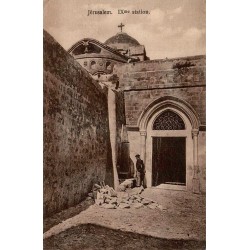 Jérusalem IXème Station Via Dolorosa carte postale ancienne Attallah Frères