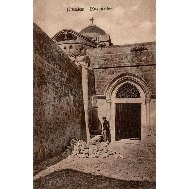 Jérusalem IXème Station Via Dolorosa carte postale ancienne Attallah Frères