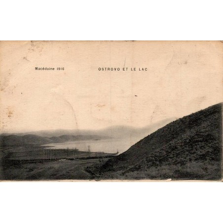Ostrovo et le lac Macédoine 1916 carte postale ancienne Front d’Orient
