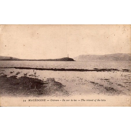Ostrovo île sur le lac Macédoine carte postale ancienne Ch Collas 1918