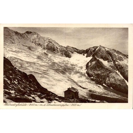 Refuge de Warnsdorf Dreiherrenspitze Autriche carte postale ancienne Alpes