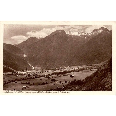 Krimml Autriche cascades et glacier carte postale ancienne Karl Jurischek panorama alpin