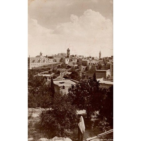 Betlehem Bethléem Palestine vue générale carte postale ancienne circulée 1922