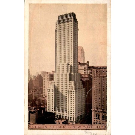 Chanin Building New York City gratte-ciel Art Déco carte postale ancienne Manhattan