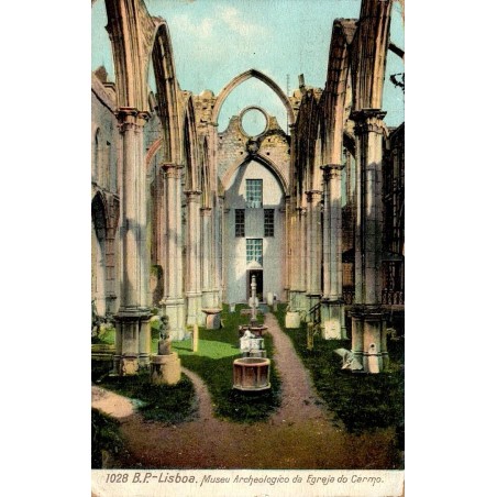 Lisboa Museu Archeologico da Egreja do Carmo carte postale ancienne Portugal