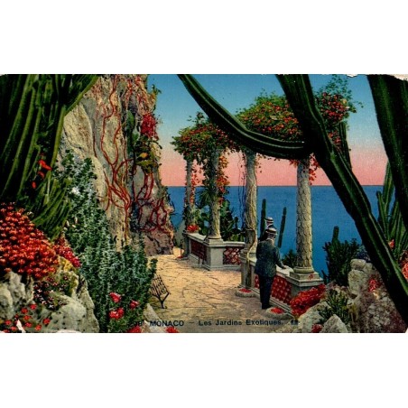 Monaco Les Jardins Exotiques carte postale ancienne éditeur Munier Principauté de Monaco