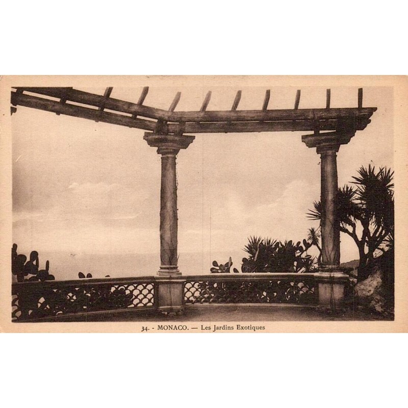 Monaco Les Jardins Exotiques carte postale ancienne La Cigogne série 34