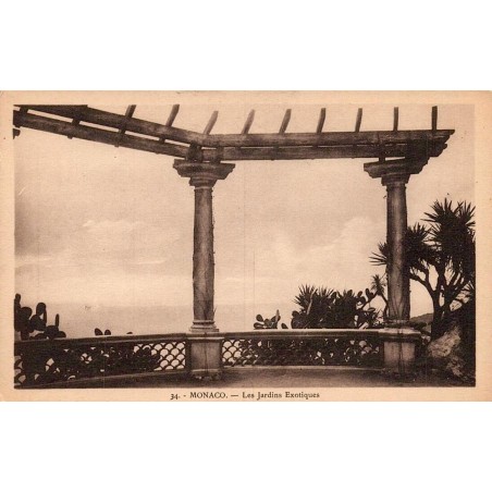 Monaco Les Jardins Exotiques carte postale ancienne La Cigogne série 34