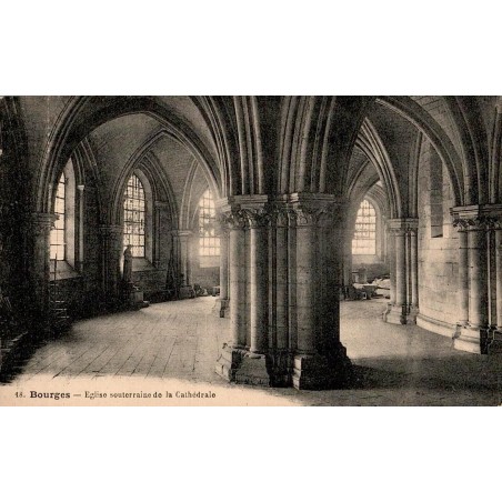 Carte postale ancienne de l’église souterraine de la cathédrale de Bourges