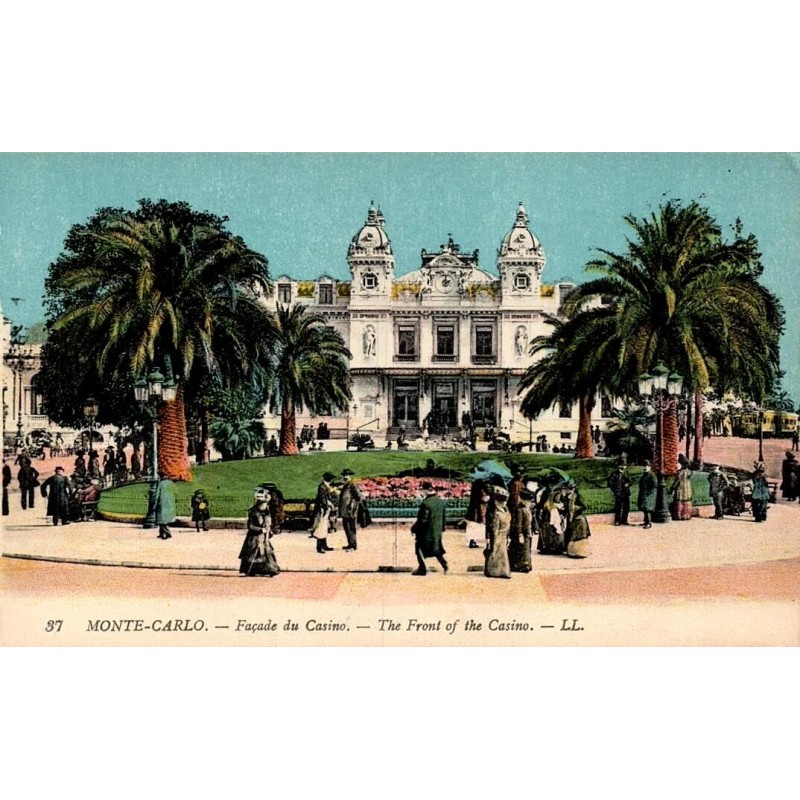 Monte Carlo façade du Casino carte postale ancienne LL Lévy et Fils série 37