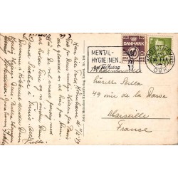 Copenhague Langelinie avec la Petite Sirène carte postale ancienne Danemark