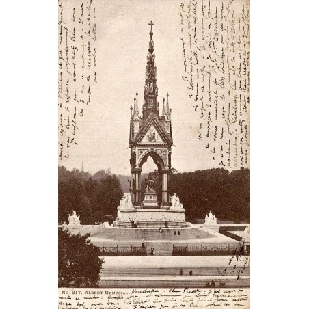 Carte postale ancienne Londres Albert Memorial numéro 217 monument victorien Angleterre