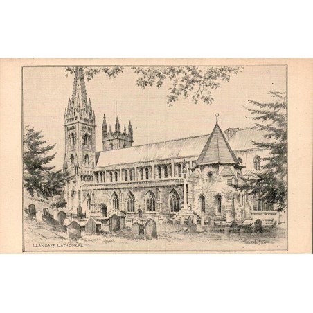 Carte postale ancienne Llandaff Cathedral Cardiff éditée par Williams Lewis non circulée