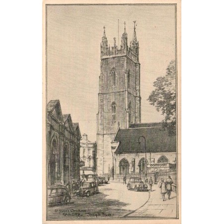 Carte postale ancienne Saint John Church Cardiff Pays de Galles éditée par Williams Lewis