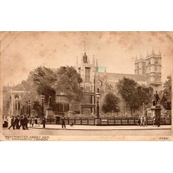 Carte postale ancienne Londres Westminster Abbey et St Margaret's Church vue monumentale de Westminster