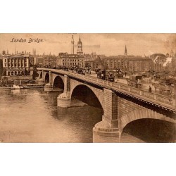 Carte postale ancienne London Bridge Londres Angleterre circulée en 1913 vue sur la Tamise