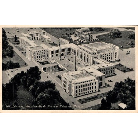Carte postale CPSM Genève vue aérienne du Nouveau Palais des Nations siège européen de l’ONU