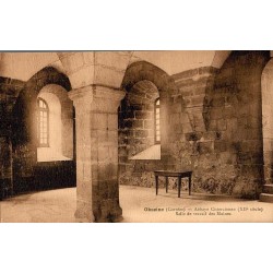 Carte postale ancienne de l’abbaye cistercienne d’Obazine Corrèze et salle de travail des moines
