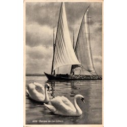 Carte postale ancienne Barque du Lac Léman Suisse éditée par Jaeger circulée en 1936
