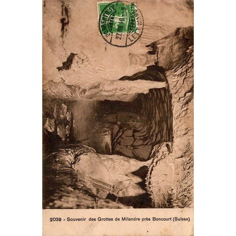 Carte postale ancienne souvenir des Grottes de Milandre près de Boncourt multi-vues Jura suisse