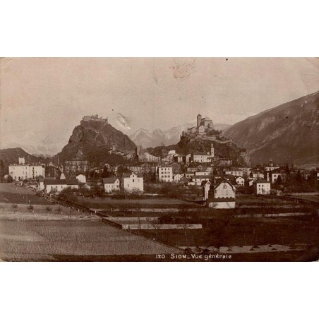 Carte postale ancienne Sion vue générale Suisse circulée éditée par C Mussler numéro 120