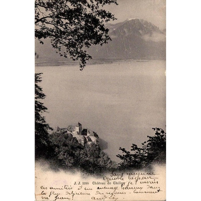 Carte postale ancienne Château de Chillon Suisse éditée par Julien Frères J.J. numéro 2395
