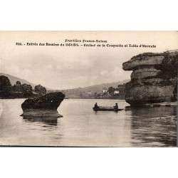 Carte postale ancienne Entrée des Bassins du Doubs Rocher de la Casquette et Table d’Hercule numéro 839