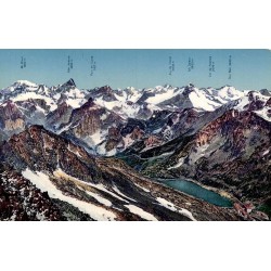 Carte postale ancienne Lac et Hospice du Grand Saint-Bernard Suisse éditée par Société Graphique Neuchâtel
