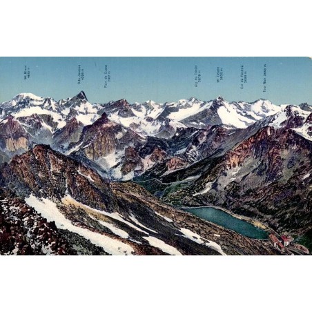 Carte postale ancienne Lac et Hospice du Grand Saint-Bernard Suisse éditée par Société Graphique Neuchâtel
