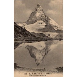Carte postale ancienne Lac du Riffel et Cervin Riffelsee Matterhorn Suisse éditée par Phototypie Co