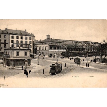 Carte postale ancienne Genève La Gare Cornavin Suisse éditée par PVR
