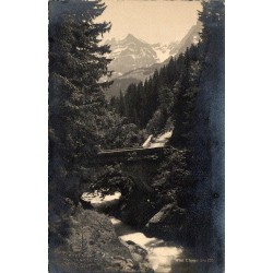 Carte postale ancienne Steinige Brücke am Weg Boden près d’Adelboden en Suisse
