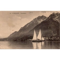 Carte postale ancienne Saint-Gingolph vue générale lac Léman circulée en 1921 éditée par L Fauraz