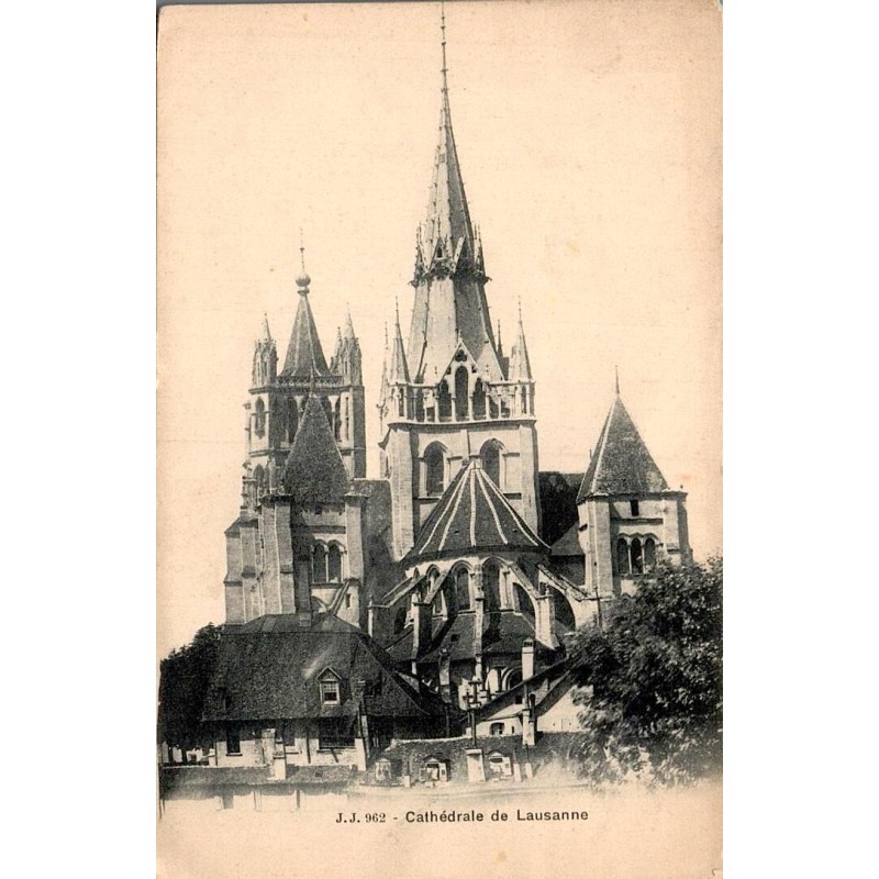 Carte postale ancienne Cathédrale de Lausanne J.J. 962 éditée par Jullien Frères Genève