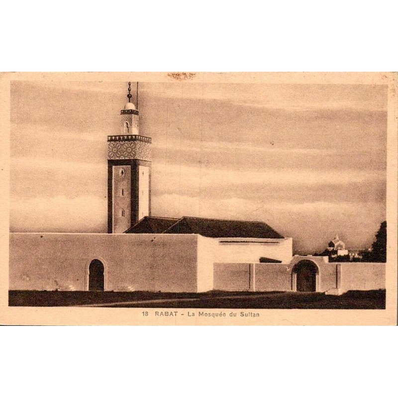 Rabat Mosquée du Sultan Maroc carte postale ancienne CPA Librairie Moderne numéro 18