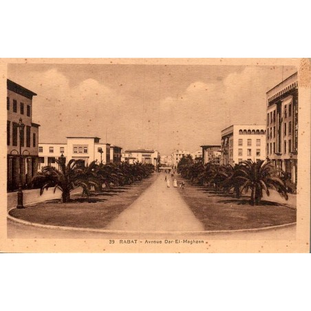 Rabat Avenue Dar El Maghzen Maroc carte postale ancienne CPA Librairie Moderne numéro 39