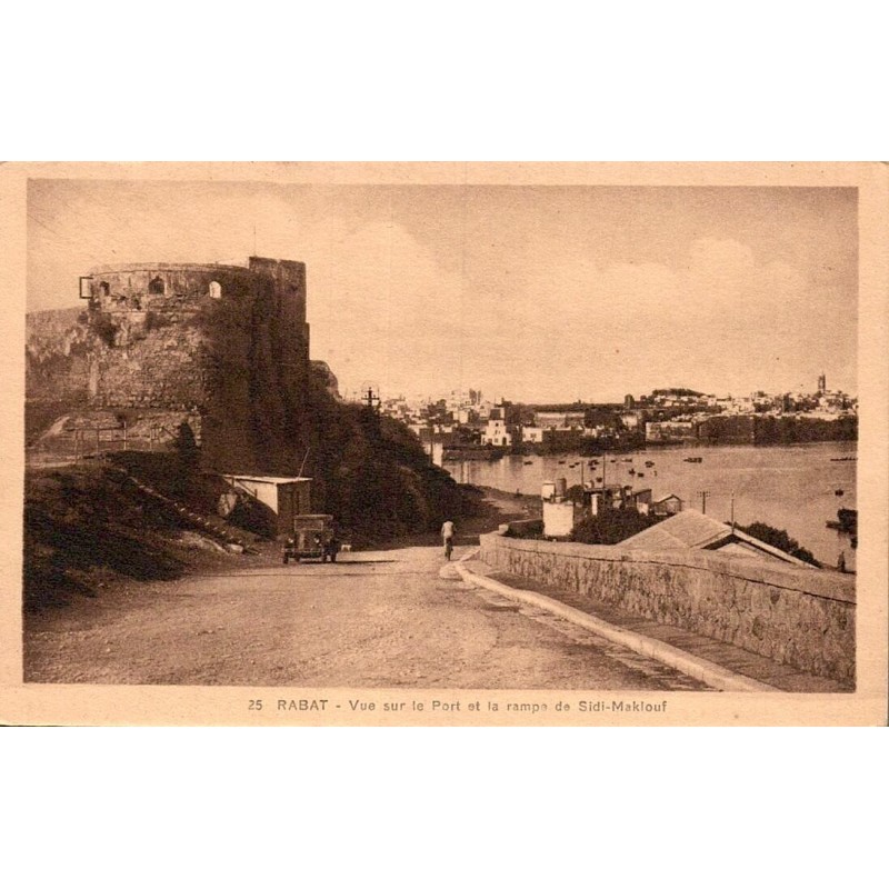 Rabat vue sur le port et la rampe de Sidi Maklouf Maroc carte postale ancienne CPA numéro 25