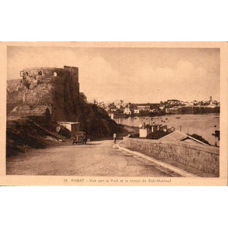 Rabat vue sur le port et la rampe de Sidi Maklouf Maroc carte postale ancienne CPA numéro 25